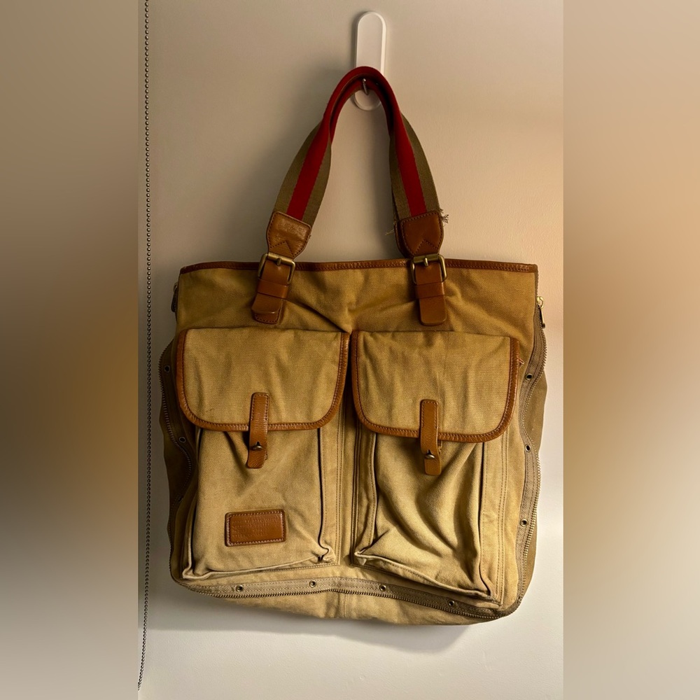 Marc By Marc Jacobs Standard Supply Workwear Khaki Canvas Tote Model: 0566.51